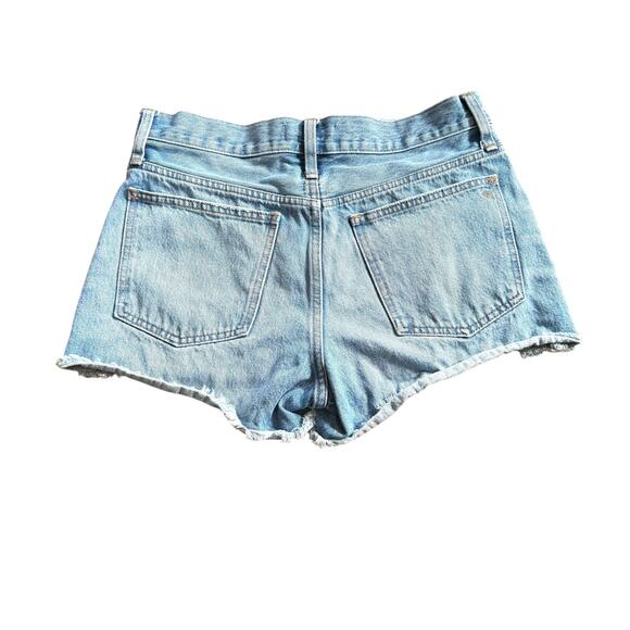 Madewell Relaxed Denim Shorts Homecrest Wash Ripped Edition Raw Hem Distress 26 - Picture 12 of 14